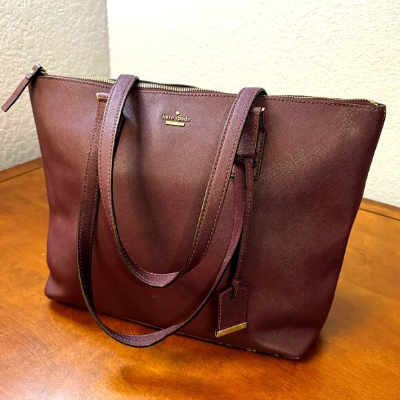 kate spade Handbags - Kate Spade Cameron Street Maroon Saffiano Leather Tote